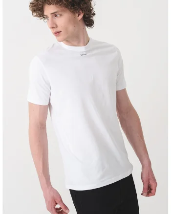 Tricou cu decolteu la baza gatului, Alb