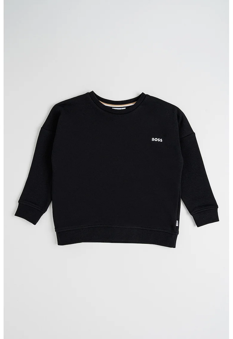 Bluza de trening cu decotleu la baza gatului, Negru