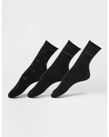 Set de sosete cu model logo - 3 perechi, Negru/Negru stins