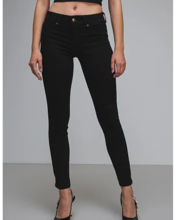 Blugi skinny cu talie medie, Negru