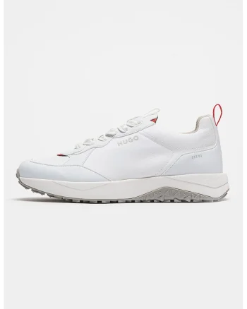 Pantofi sport cu insertii din material textil Kane, Alb