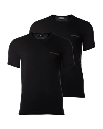 Set de tricouri cu detaliu logo - 2 piese, Negru