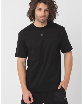 Tricou de bumbac cu decolteu la baza gatului Dalile, Negru