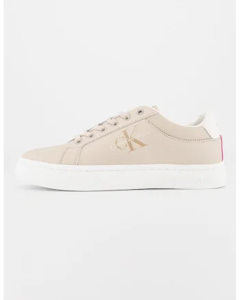 Pantofi sport de piele cu imprimeu logo, Grej
