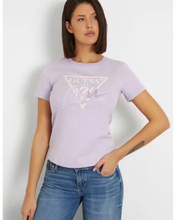 Tricou cu imprimeu logo, Lila