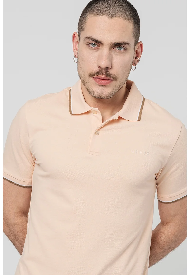 Tricou polo din amestec de bumbac, Piersica