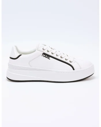 Pantofi sport low-cut din piele, Alb