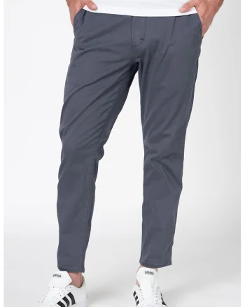 Pantaloni chino crop cu talie medie, Gri carbune