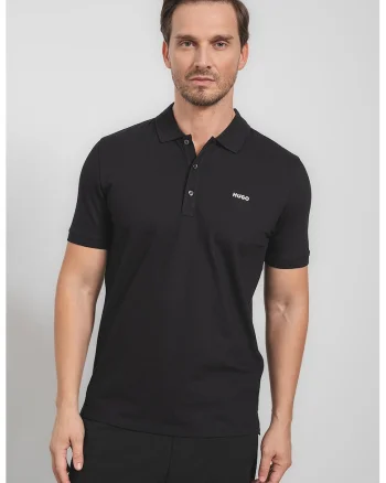 Tricou polo slim fit Dino, Negru