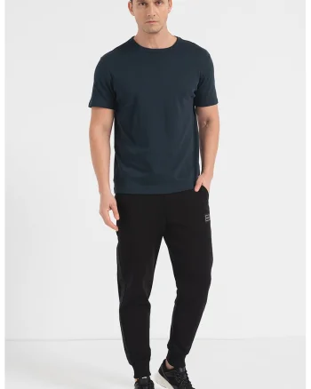 Tricou de bumbac cu decolteu rotund Dozy, Bleumarin