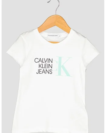 Tricou din bumbac organic cu logo, Alb/Verde/Negru