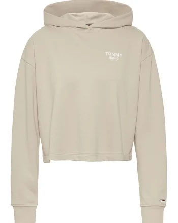 Hanorac din amestec de bumbac organic cu logo, Bej