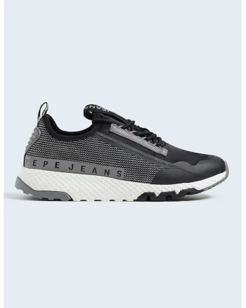 Pantofi sport cu logo, Negru/Gri cenusiu