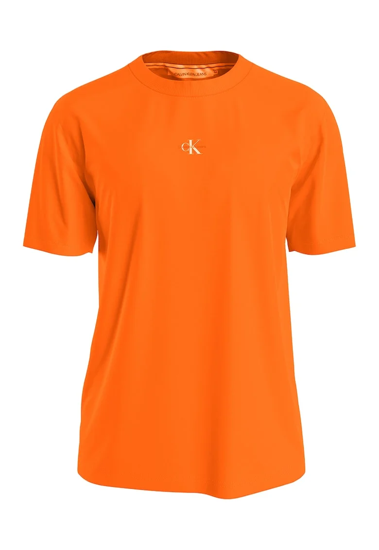 Tricou din bumbac organic cu logo, Portocaliu