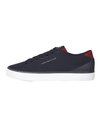 Pantofi sport din panza cu imprimeu logo, Albastru ultramarin