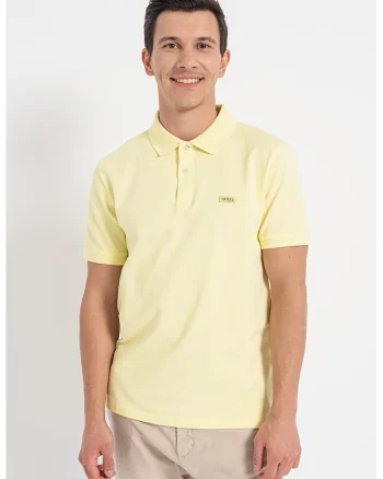 Tricou polo din amestec de bumbac, Galben pal