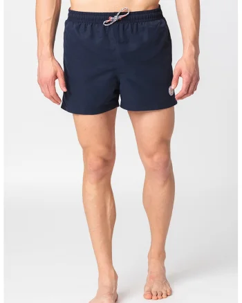 Pantaloni scurti de baie cu snur in talie Remo, Bleumarin