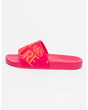 Papuci cu logo, Portocaliu/Fucsia