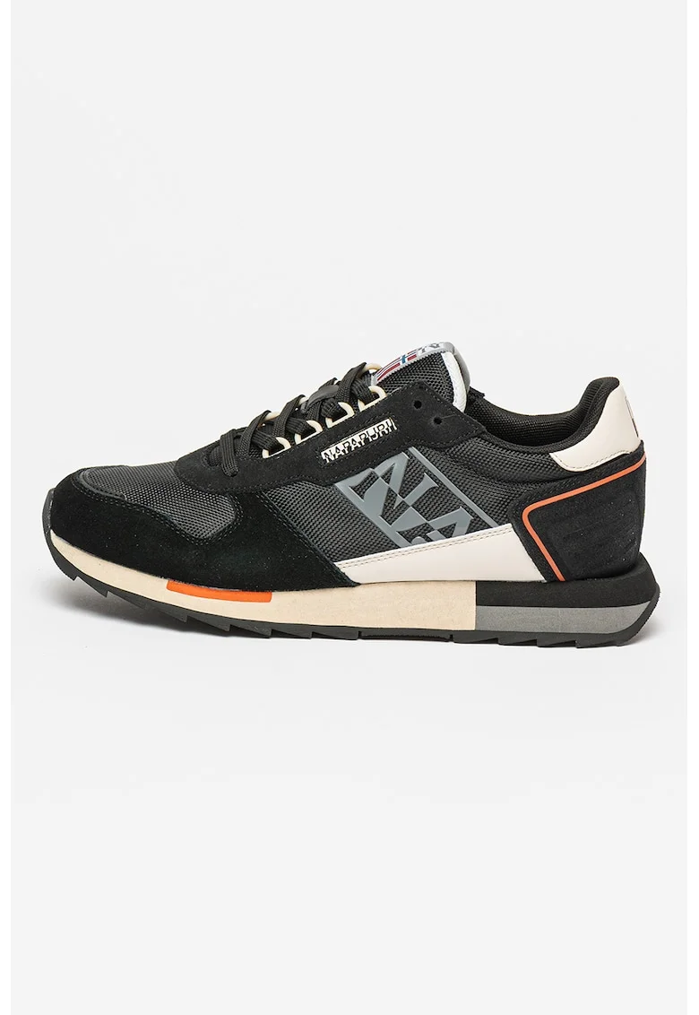 Pantofi sport cu detalii din piele intoarsa Virtus, Negru/Gri