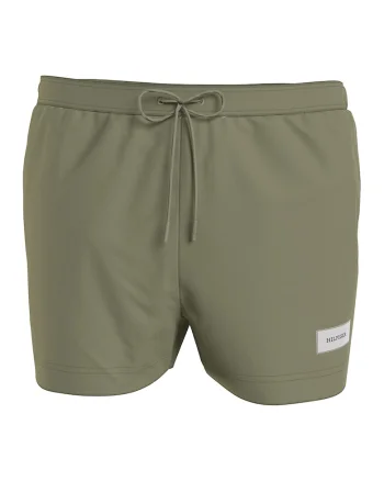 Pantaloni scurti de baie cu snur in talie, Kaki