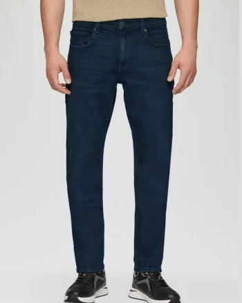 Blugi barbati Rick, cu talie medie si croiala Slim Fit,, Albastru indigo