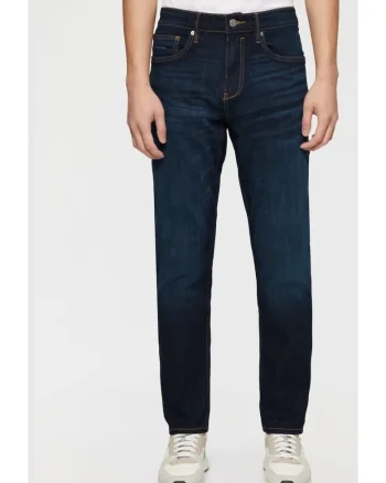 Blugi barbati Nelio, cu talie medie si croiala Slim Fit, Slim Leg,, Bleumarin inchis