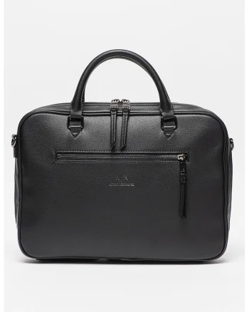Geanta din piele ecologica pentru laptop, Negru