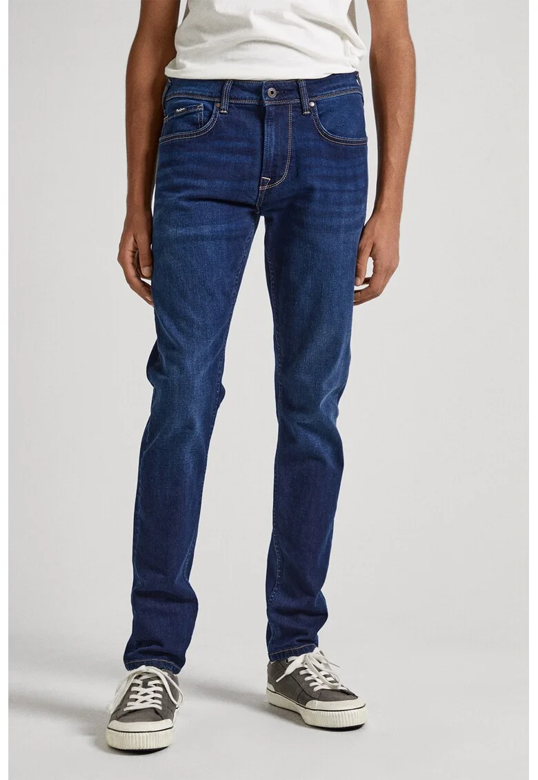 Blugi skinny cu talie medie Finsbury, Albastru inchis