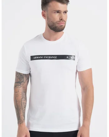 Tricou de bumbac cu imprimeu logo, Alb