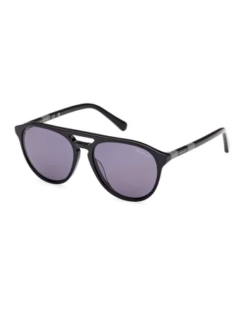 Ochelari de soare aviator cu lentile uni, Negru/Gri inchis
