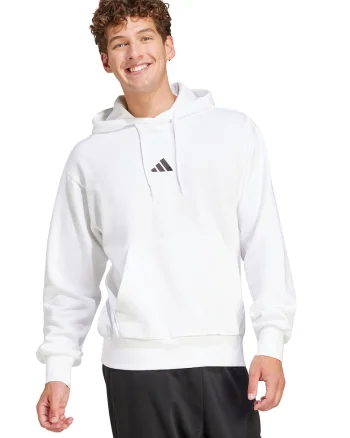 Hanorac regular fit cu buzunar kangaroo Feelcozy, Negru/Alb optic