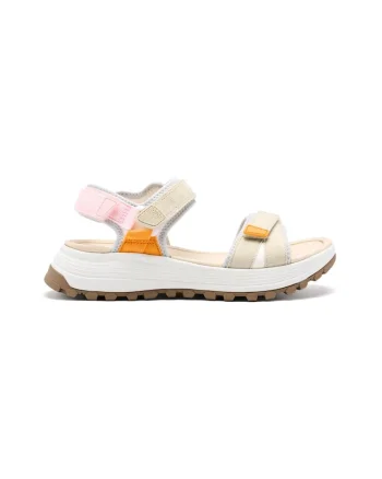 Sandale cu inchidere velcro si aspect contrastant Montville, Alb murdar