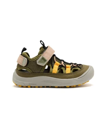 Sandale fisherman cu velcro Dunbarton, Kaki