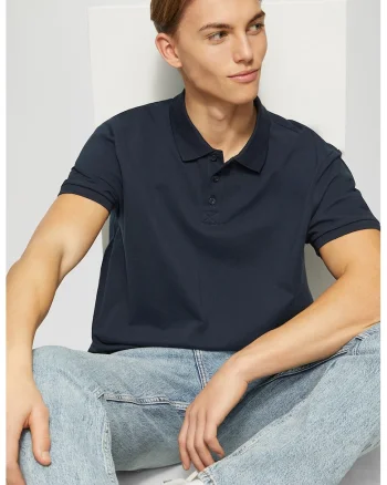 Tricou polo cu model uni, Albastru ultramarin