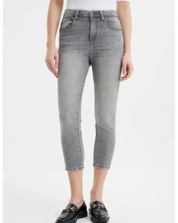 Blugi skinny 3/4, Gri deschis