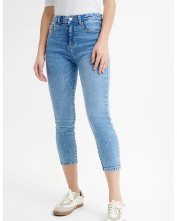 Blugi skinny 3/4, Albastru deschis