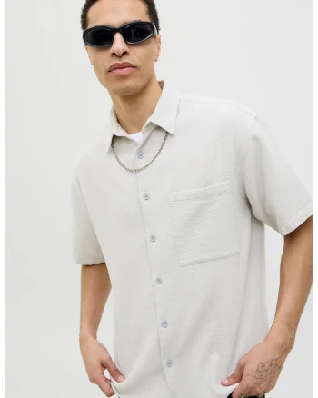 Camasa relaxed fit de bumbac, Gri deschis