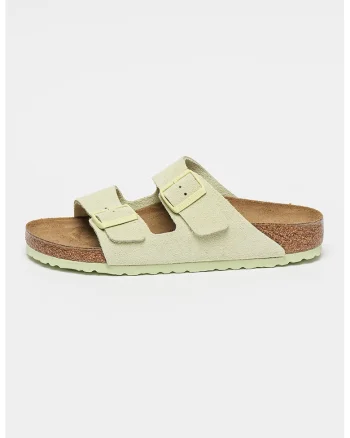 Papuci narrow fit unisex de piele intoarsa Arizona, Verde pal