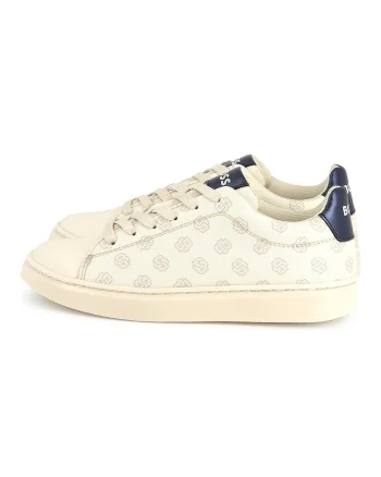 Pantofi sport cu model monograma, Negru/Bej deschis
