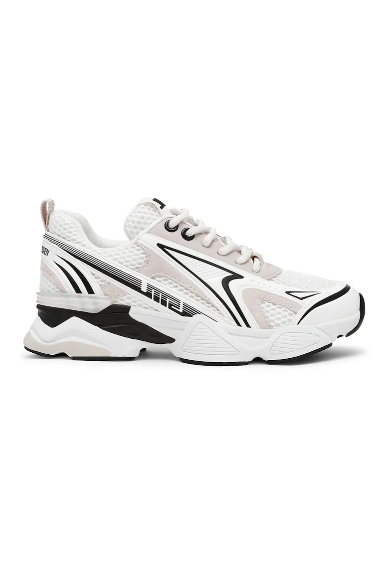 Pantofi sport low-cut Speedster-E, Negru stins/Maro taupe deschis/Alb optic