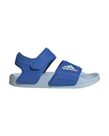 Sandale cu velcro si logo Adilette, Albastru lavanda/Albastru glaciar