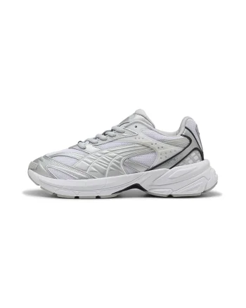Pantofi sport cu insertii de plasa Velophasis, Alb/Gri