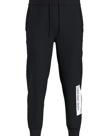 Pantaloni sport cu imprimeu logo, Negru