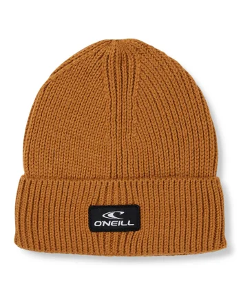 Caciula unisex striata cu aplicatie logo Bouncer, Galben inchis