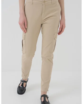 Pantaloni cargo slim fit, Galben murdar