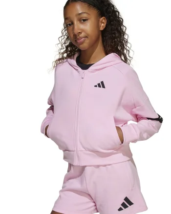 Hanorac cu fermoar si buzunare laterale, Negru/Roz pastel
