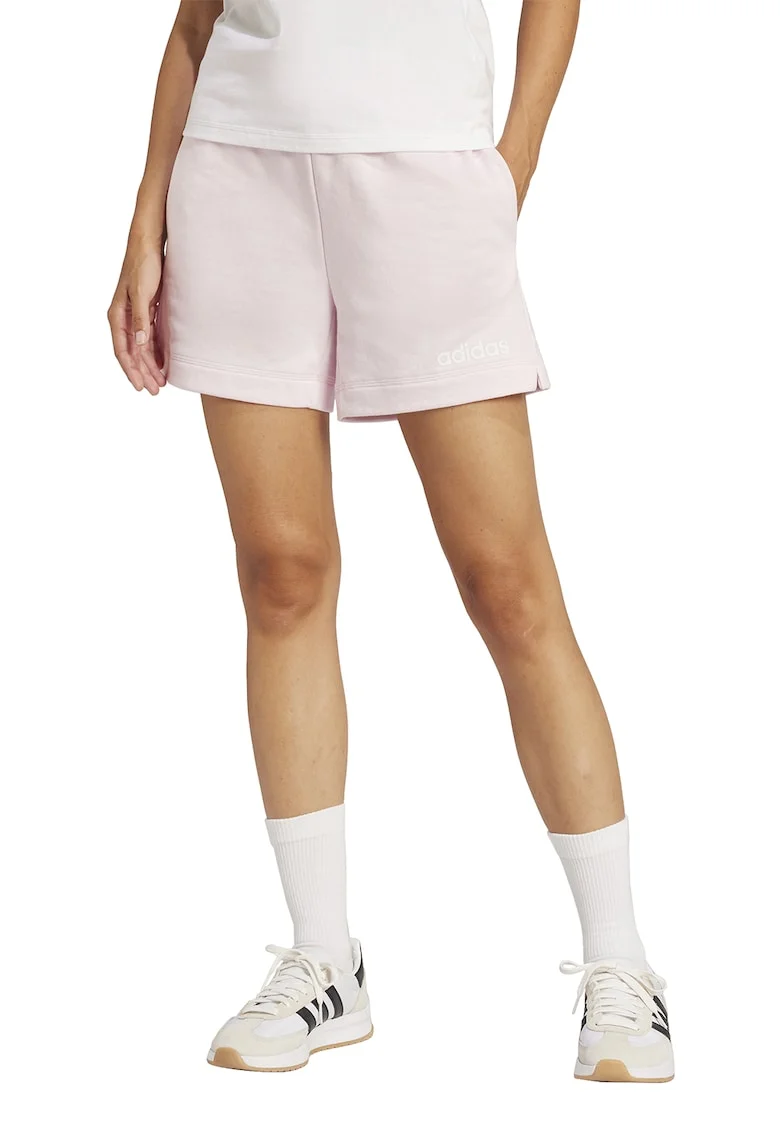Pantaloni scurti din amestec de bumbac cu logo, Alb/Lila