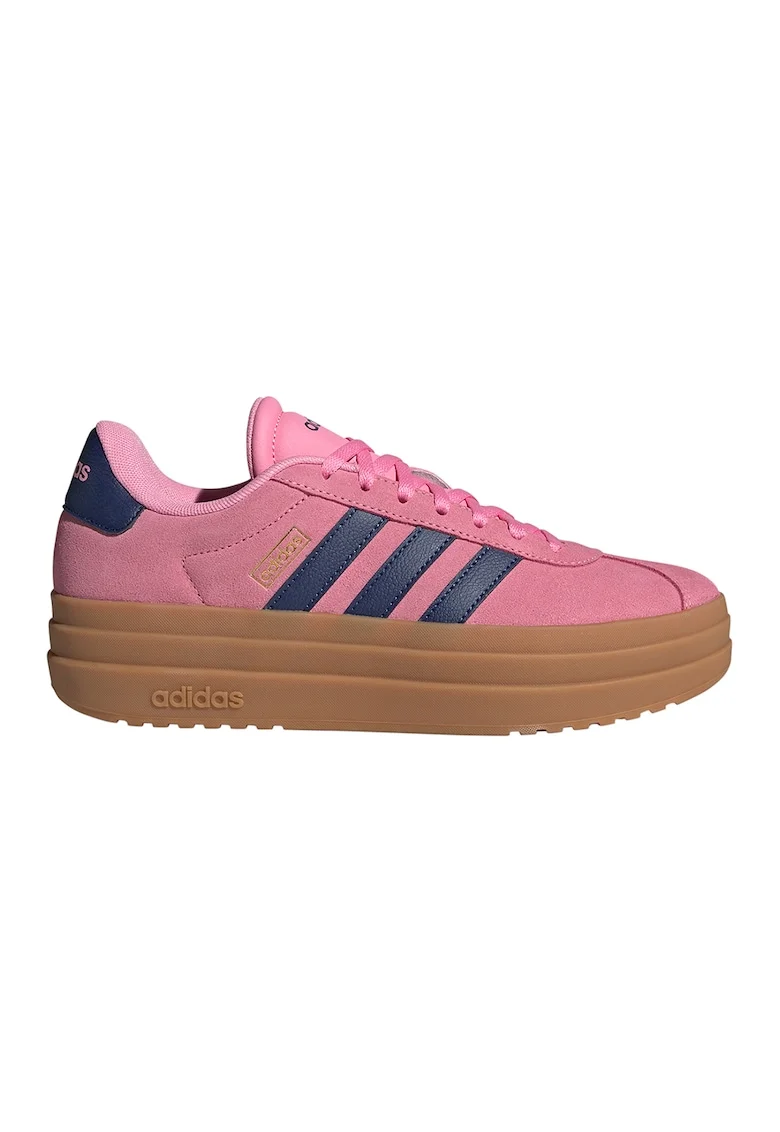 Pantofi sport VL Court Bold flatform din piele intoarsa, Roz/Bleumarin