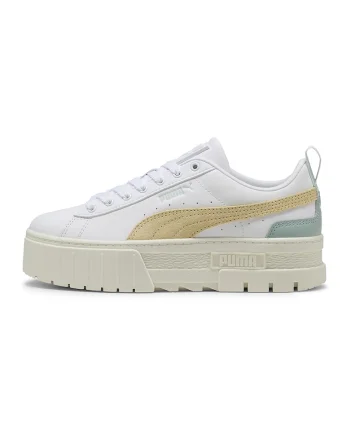 Pantofi sport flatform cu insertii din piele intoarsa Mayze, Bej/Alb optic/Alb murdar