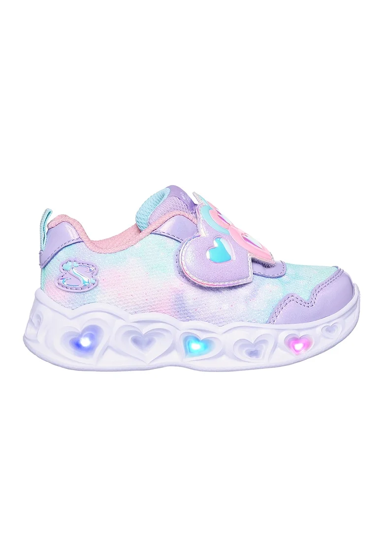 Pantofi sport cu LED-uri si aspect stralucitor, Albastru lavanda/Roz pastel